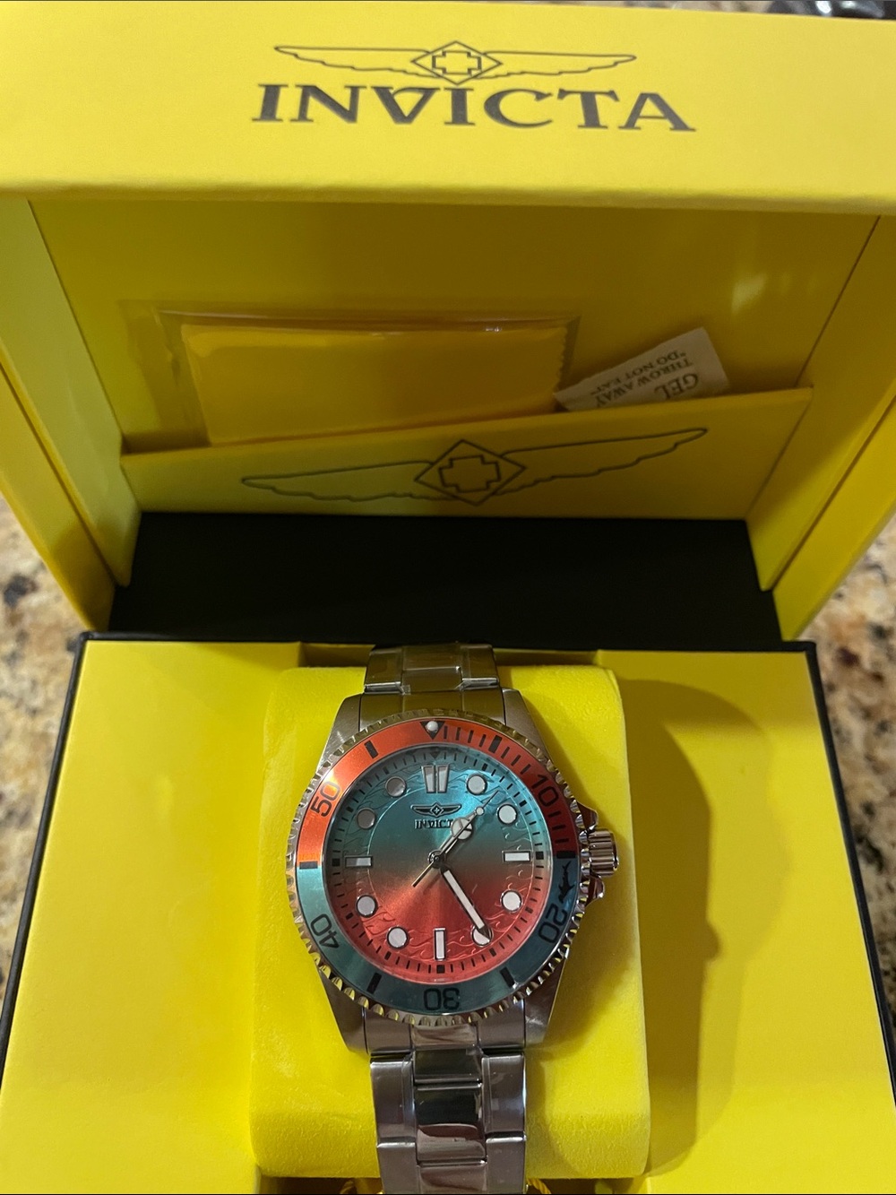 Invicta Pro Diver Stainless Steel Watch Miami Dolphins Addition
